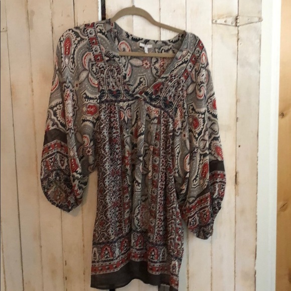 Joie Paisley Silk Chiffon Dress - Picture 2 of 5